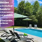 빌라 Au Calme A Litout, Piscine, Clim, 10 Personnes, Proche St Emilion Minzac