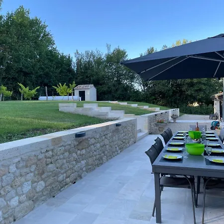 Au Calme A Litout, Piscine, Clim, 10 Personnes, Proche St Emilion *