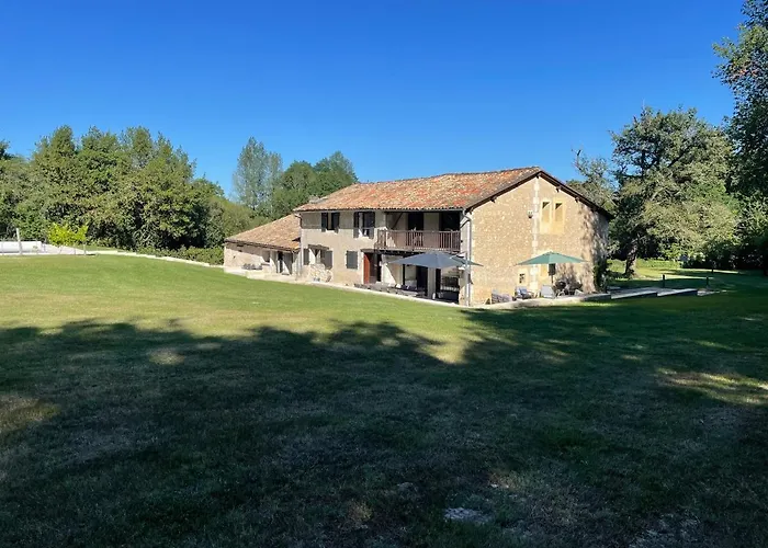 Villa Au Calme A Litout, Piscine, Clim, 10 Personnes, Proche St Emilion *